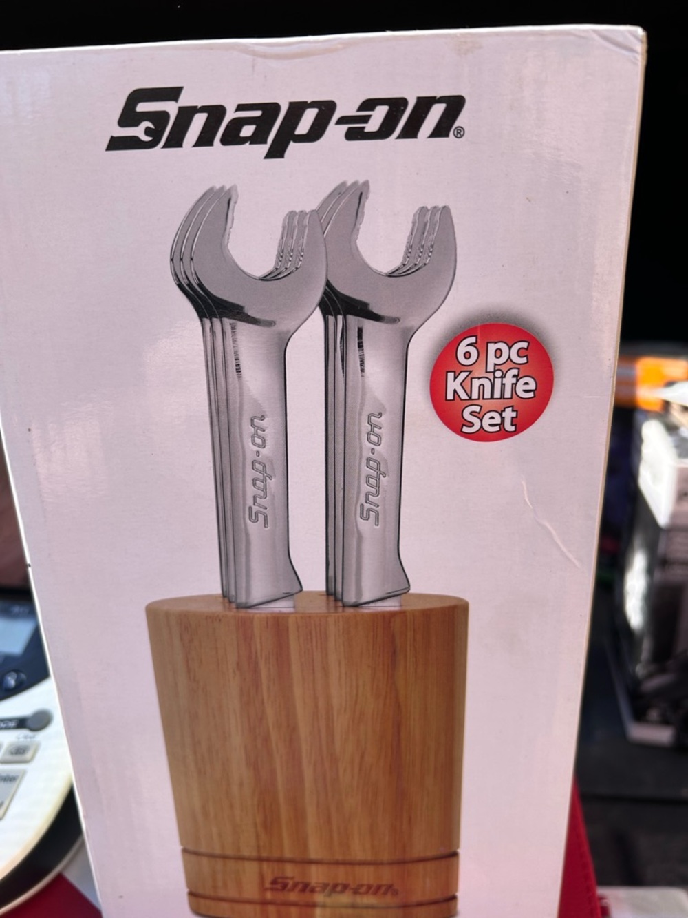 Snap-on Stainless Steel 6-Piece Knife Set with Wood Block - Silver